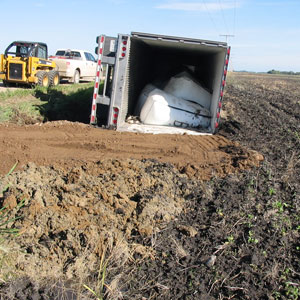 Truck Rolled in a field